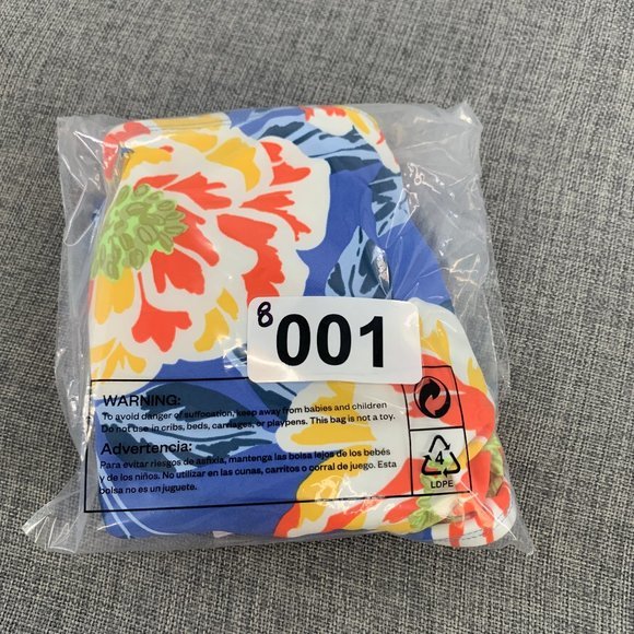 Brand New! Skye Floral Bikini Bottoms Mid Rise Large Blue White Striped Orange - Picture 12 of 12